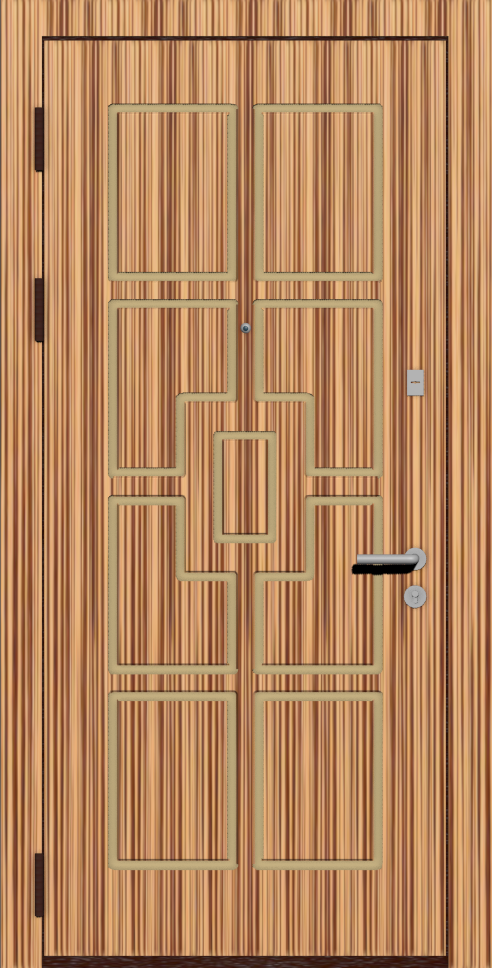 Надежная входная дверь с отделкой МДФ А14 зебрано